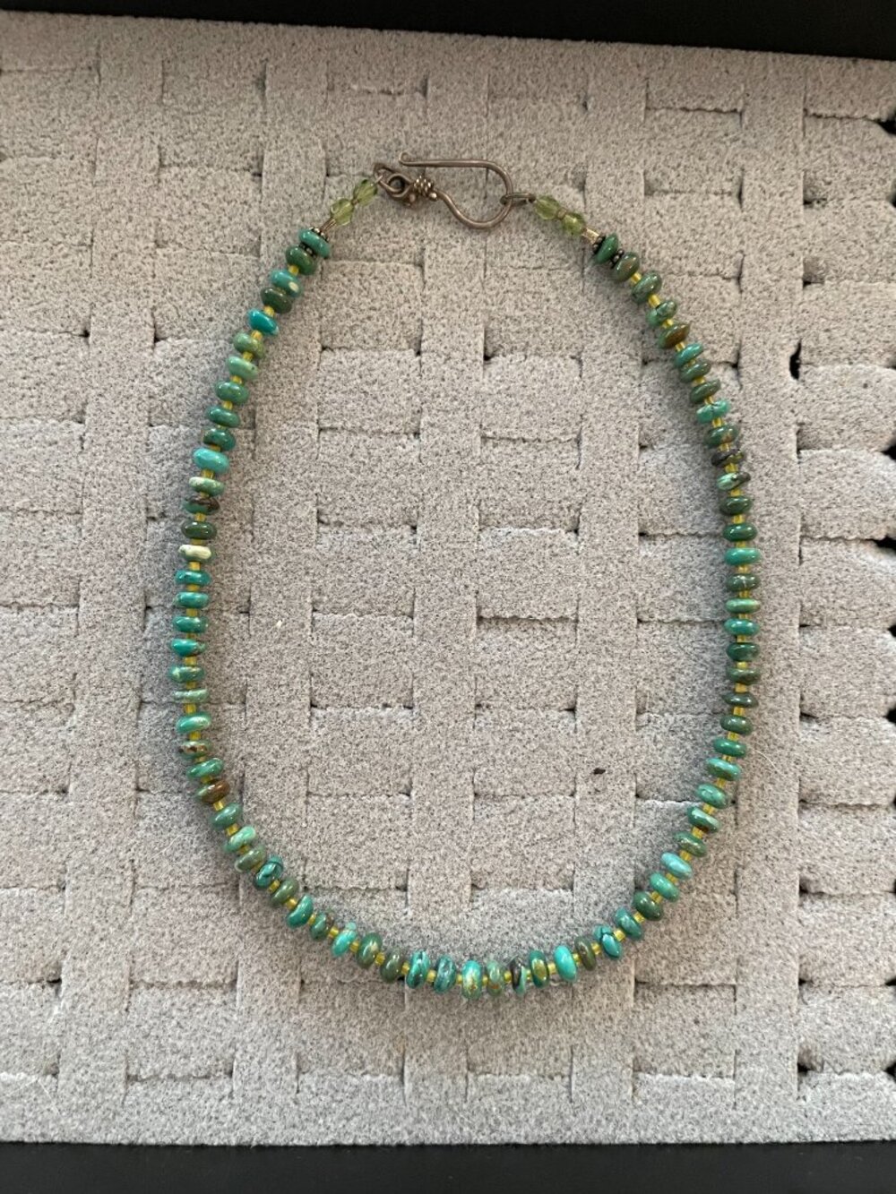 Vintage Necklace Turquoise Native ? Choker 15" 14 grams Retro 70s 60s Handmade - Picture 9 of 9
